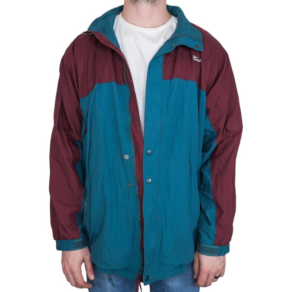 Vintage 90s Dunbrooke Ford Colorblock Windbreaker Jacket